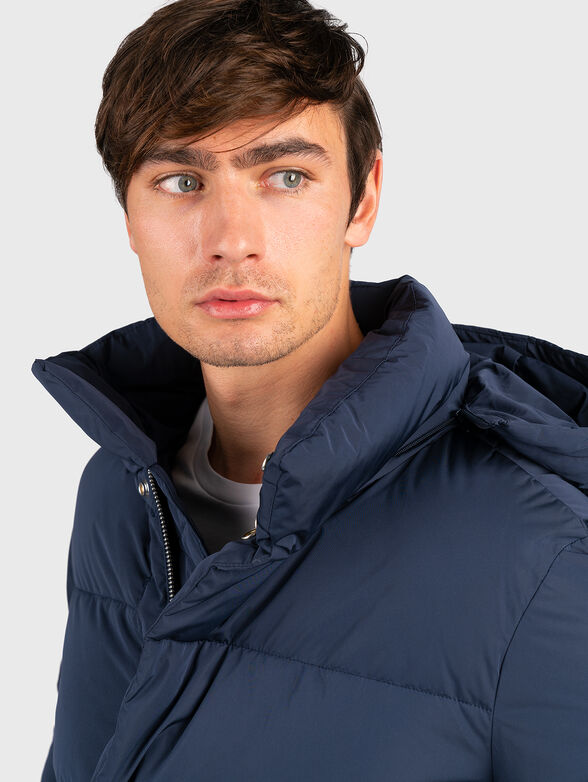 Long padded jacket with removable hood - 5