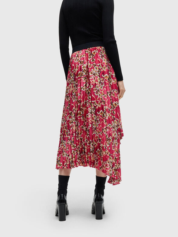 RUNISE asymmetric skirt with floral print - 2