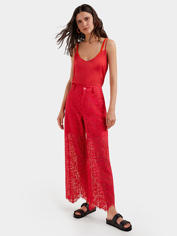Red lace pants - 3