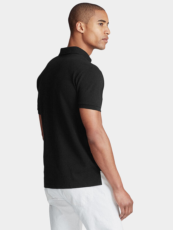 Black polo shirt with contrast logo embroidery - 3