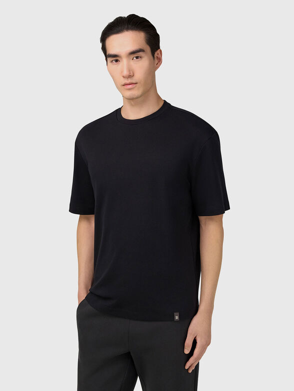 Cotton T-shirt with contrasting logo detail  - 1