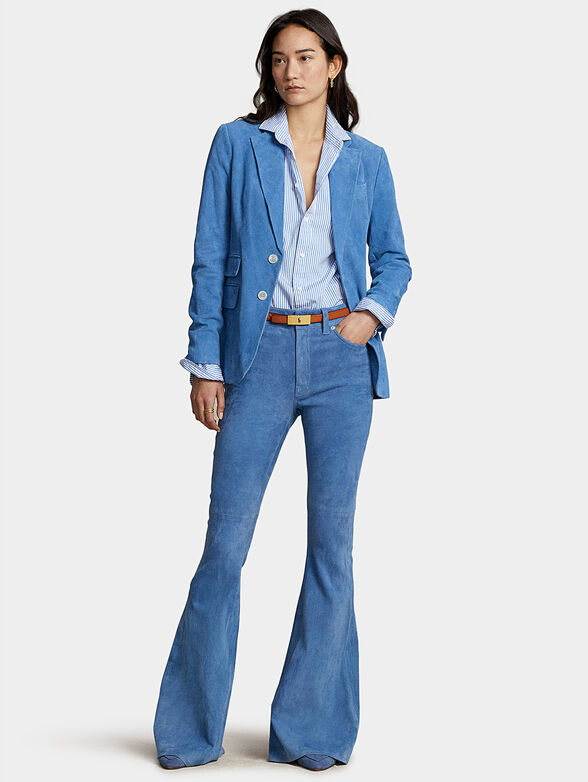 Blue suede jacket - 4