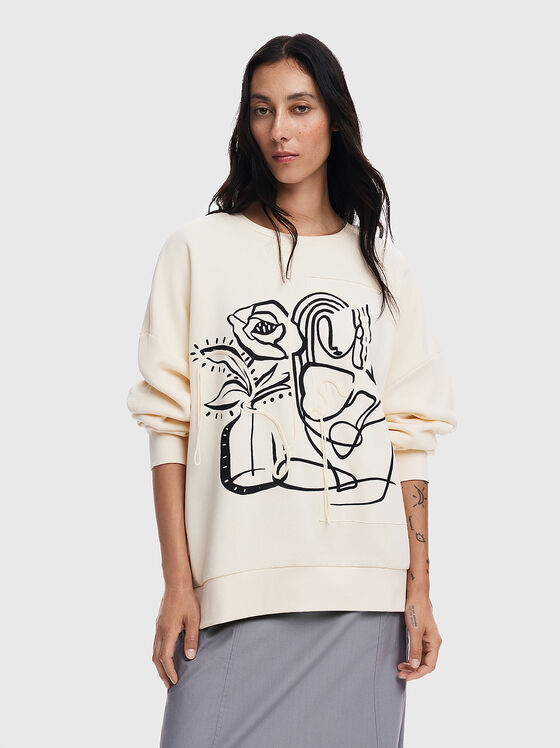Oversized sweatshirt with contrast print - 1
