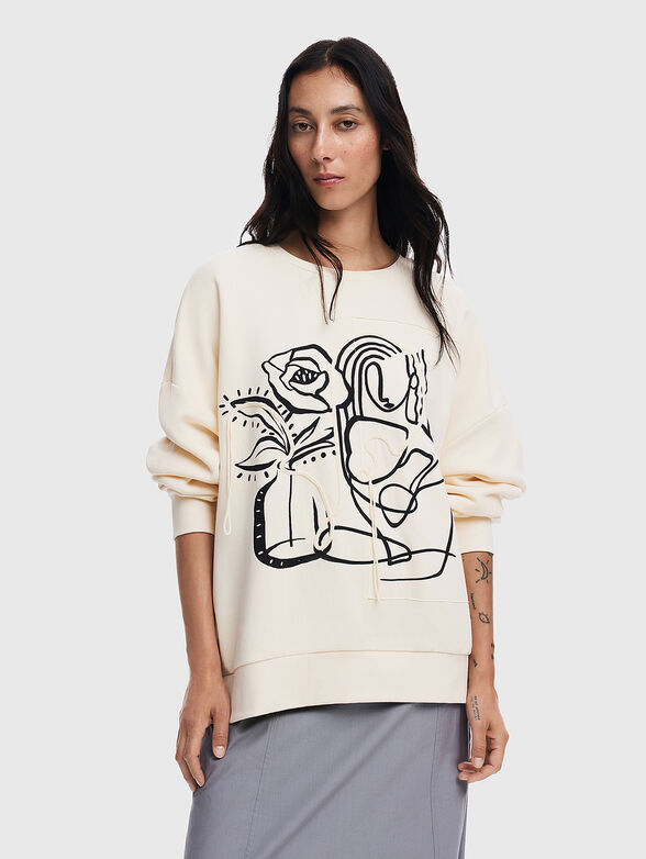 Oversized sweatshirt with contrast print - 1