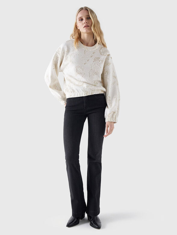 Sweater with embossed texture and buttons - 2