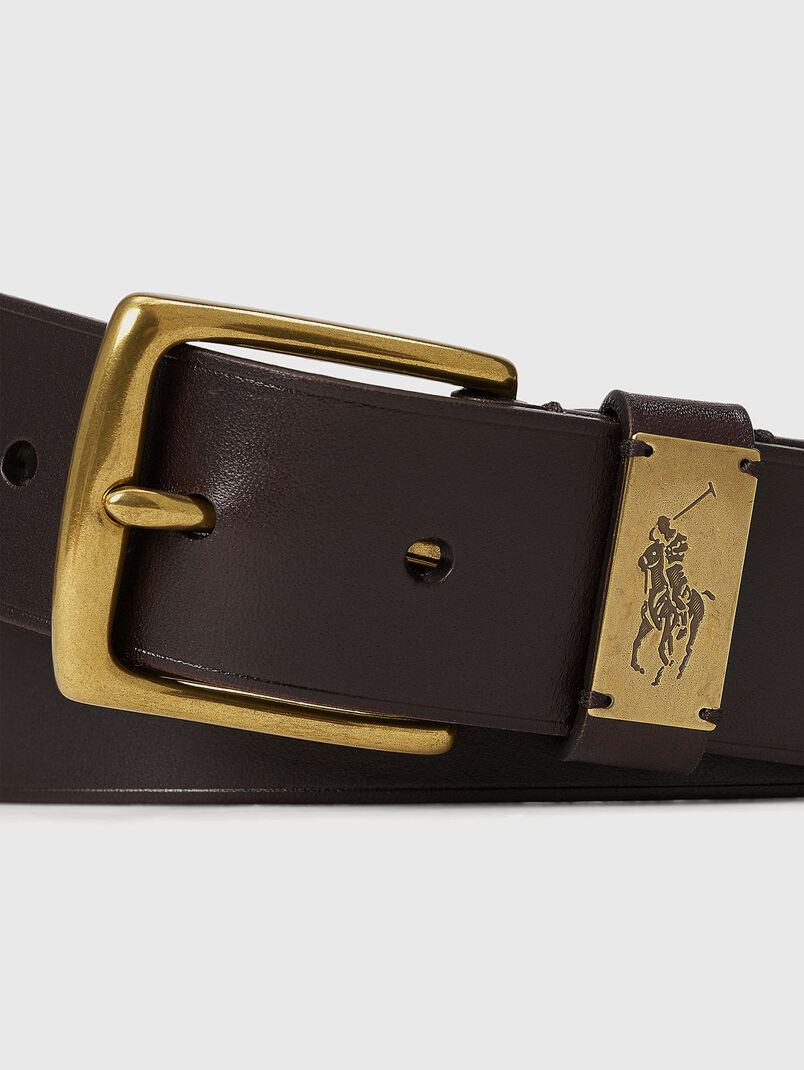 Leather belt with logo detail - 3