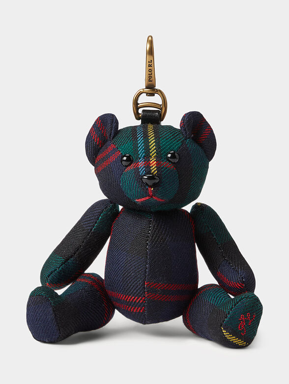 Teddy bear keychain made of wool fabric - 1