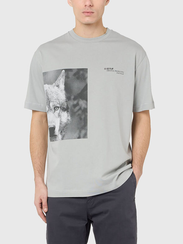 Gray cotton t-shirt  - 0