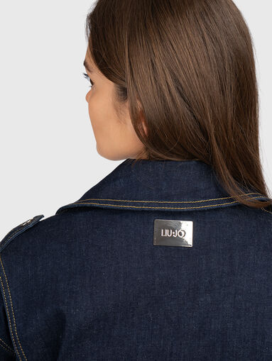 Denim jacket with accent belt  - 3