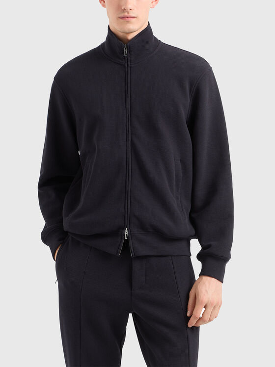 Памучен суитшърт с цип - 1