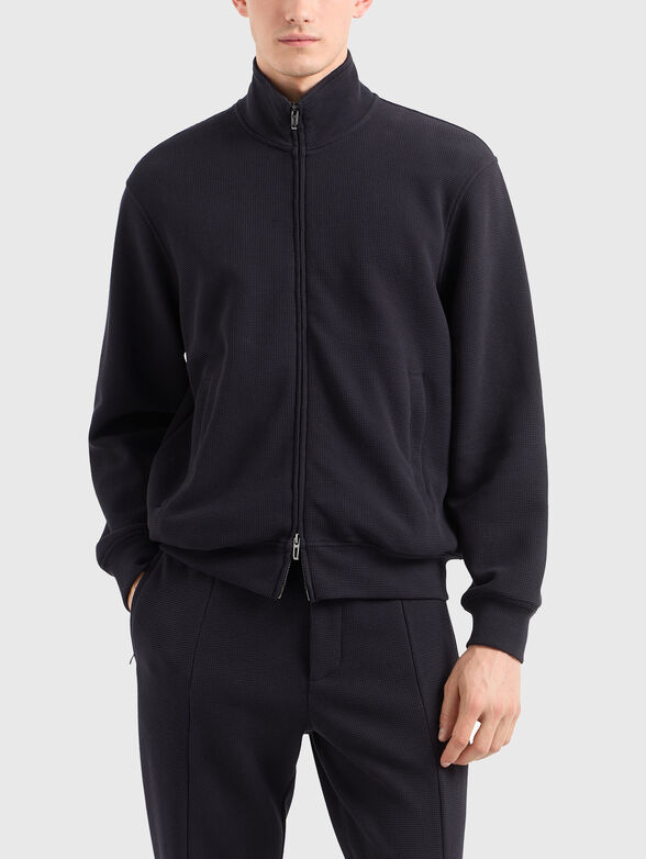 Cotton sweatshirt with zip - 1