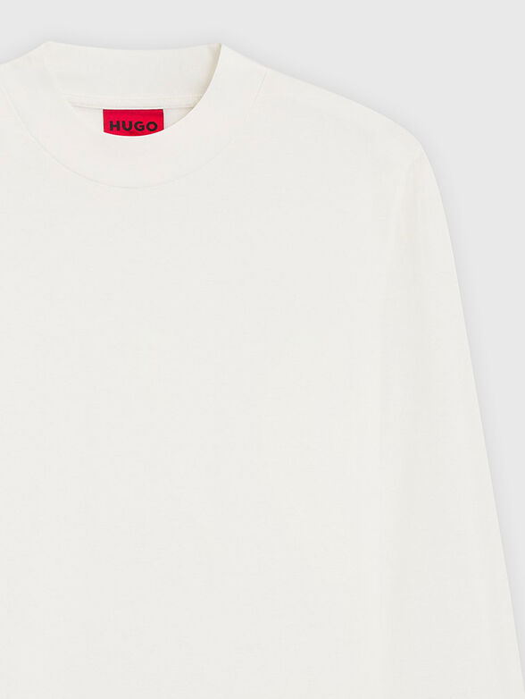 Long sleeved cotton slim blouse - 2