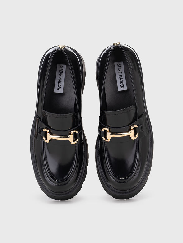 OCCUPY black leather loafers - 6