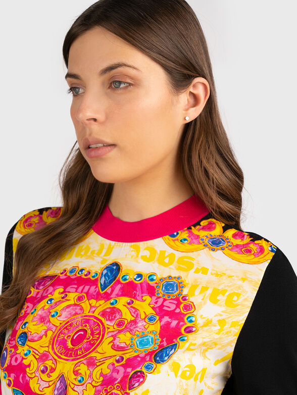 Knitted blouse with print - 4