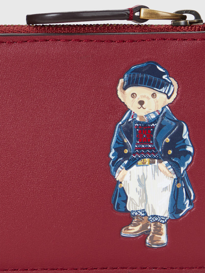 Red wallet with Polo Bear print - 3