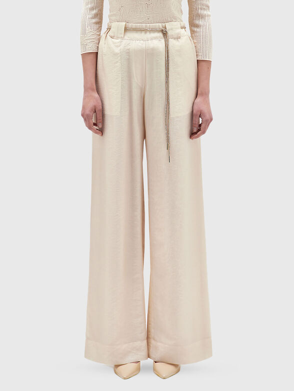Trousers  with a high waist and wide legs - 1