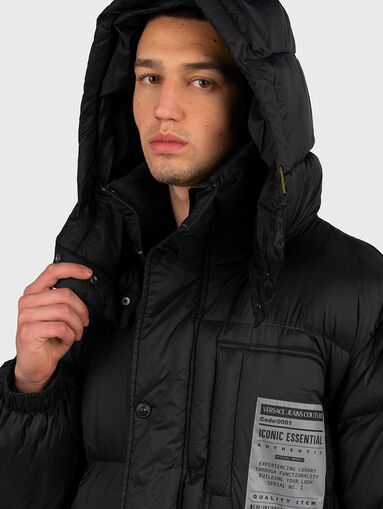 Padded jacket with barcode print on the back - 4