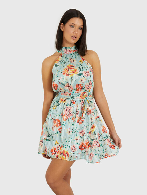 ROMANA dress with halter neckline and animal print brand GUESS   Globalbrandsstore.com/en