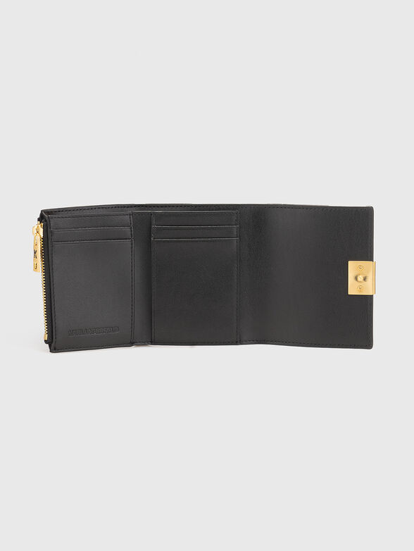 Leather wallet with golden logo detail - 3