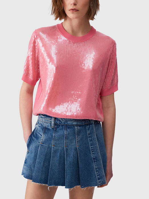 Blue sequined sweater