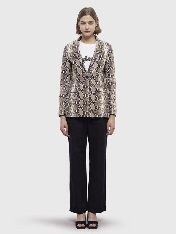 Snakeskin-effect leather jacket - 2