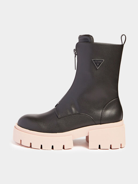 LEILA ankle boots with zipper and logo detail - 1