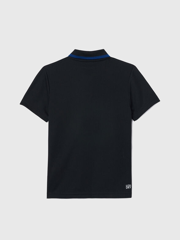 Black polo shirt with contrasting stripes - 1