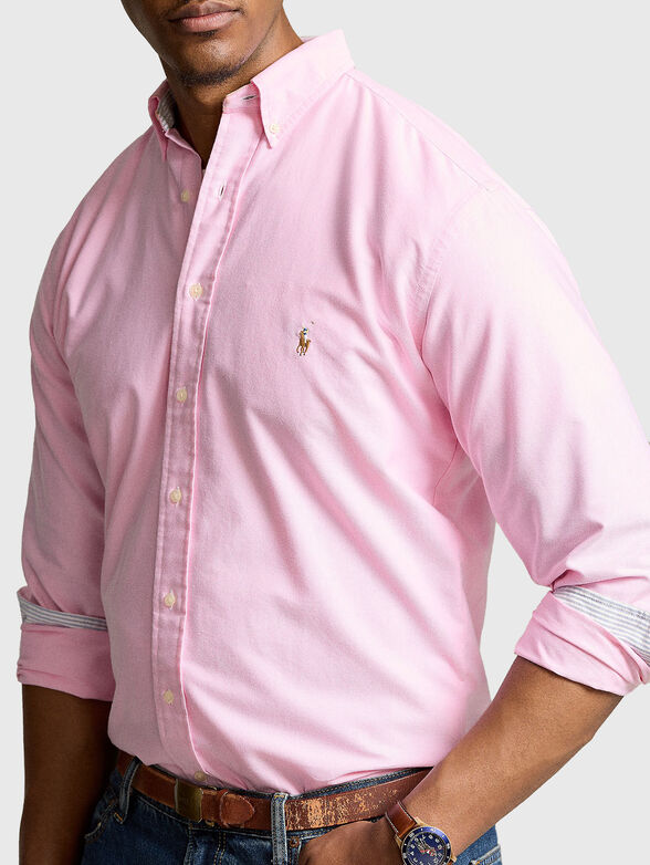 Cotton shirt with logo embroidery - 4