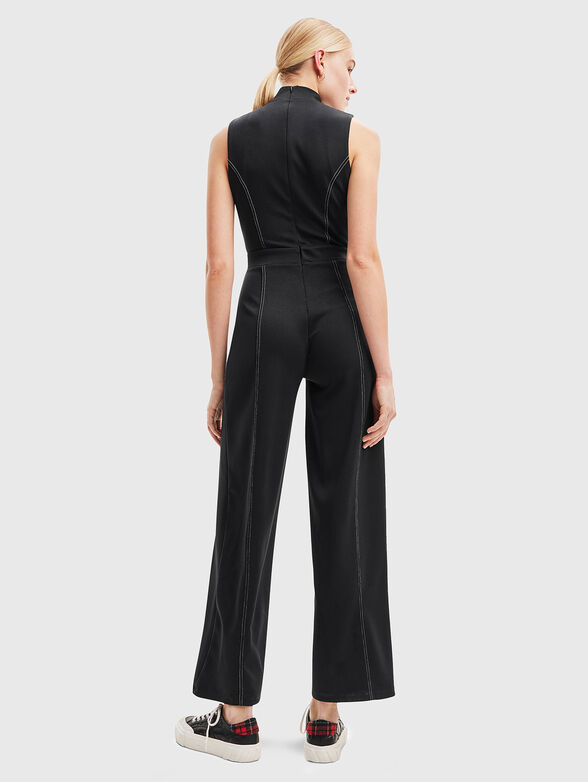 Contrast stitch flare jumpsuit  - 2