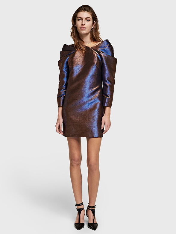 Mini dress with iridiscent effect - 1