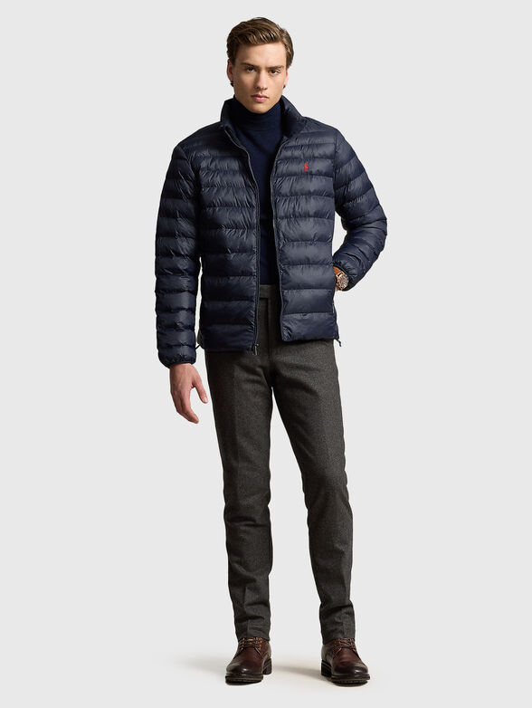 Navy blue jacket with a quilted effect - 2