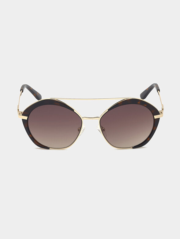 Sunglasses with brown glasses and gold frames - 6