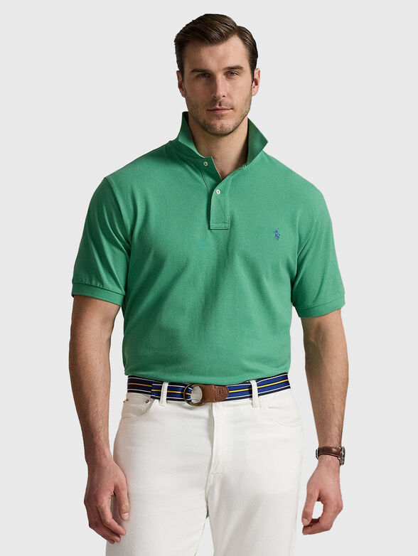 Cotton polo shirt with logo embroidery - 1