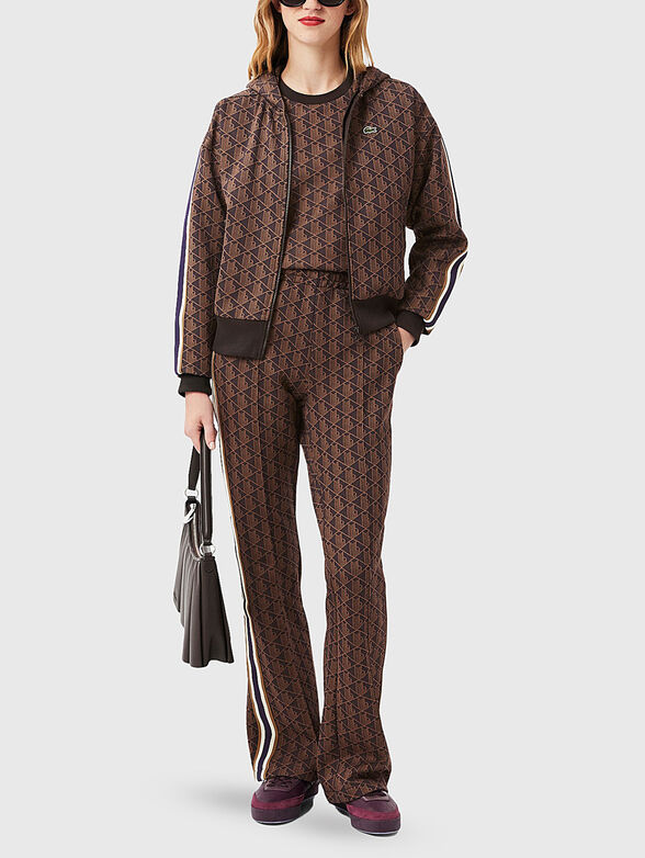 Sweatshirt with monogram logo print in brown - 2