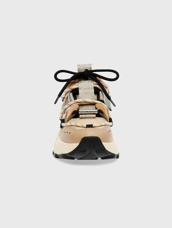 TAZMANIA white sneakers with brown details - 4