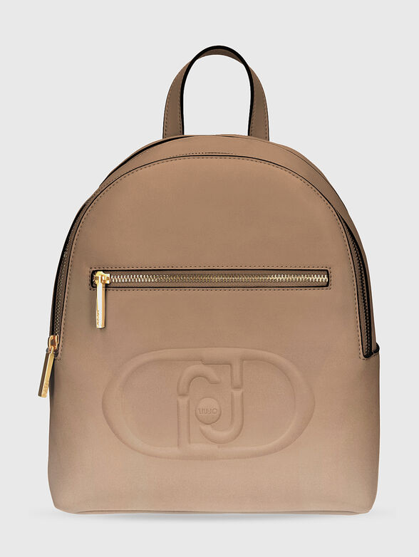 Black backpack with embossed logo  - 1