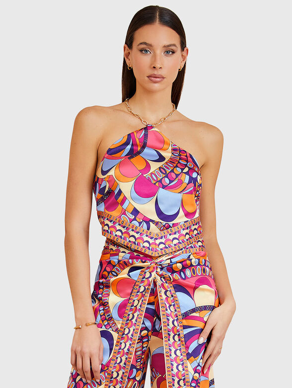 Open back top with floral print - 1