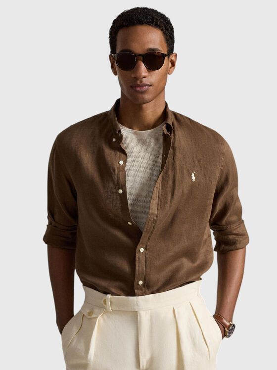 Риза от лен с дълъг ръкав - 1