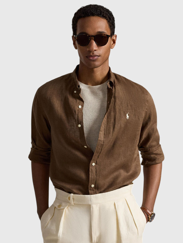 Long-sleeved linen shirt - 1