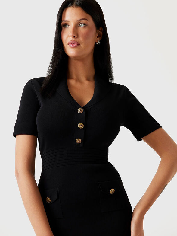 FELICITY mini dress with accent buttons - 3