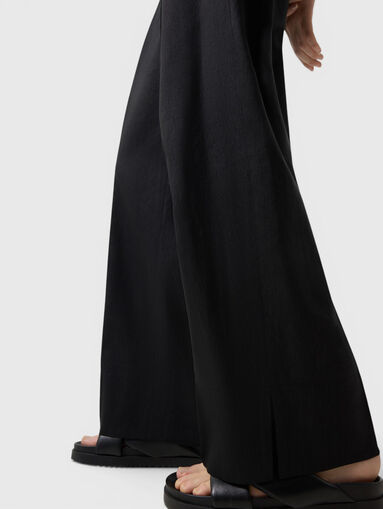 Candy linen blend pants in beige - 4