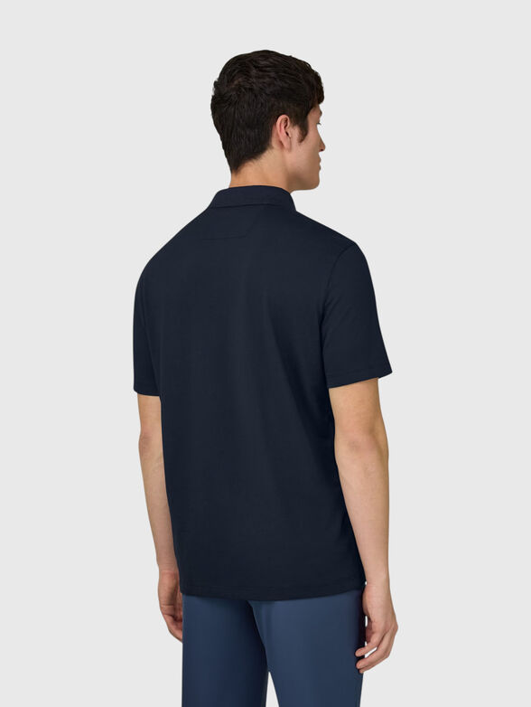 Dark blue polo shirt with a zip - 3
