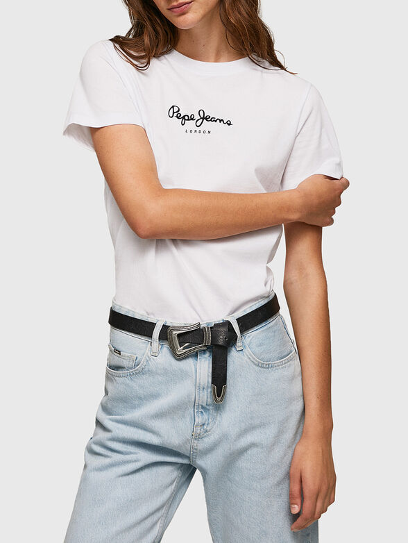 CAMILA black T-shirt with logo print - 1
