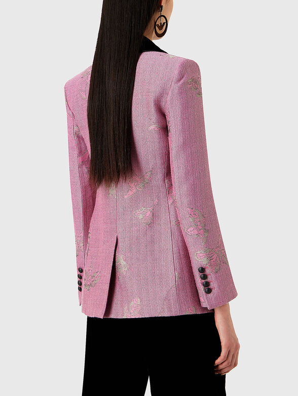 Wool blend blazer with floral motifs - 3
