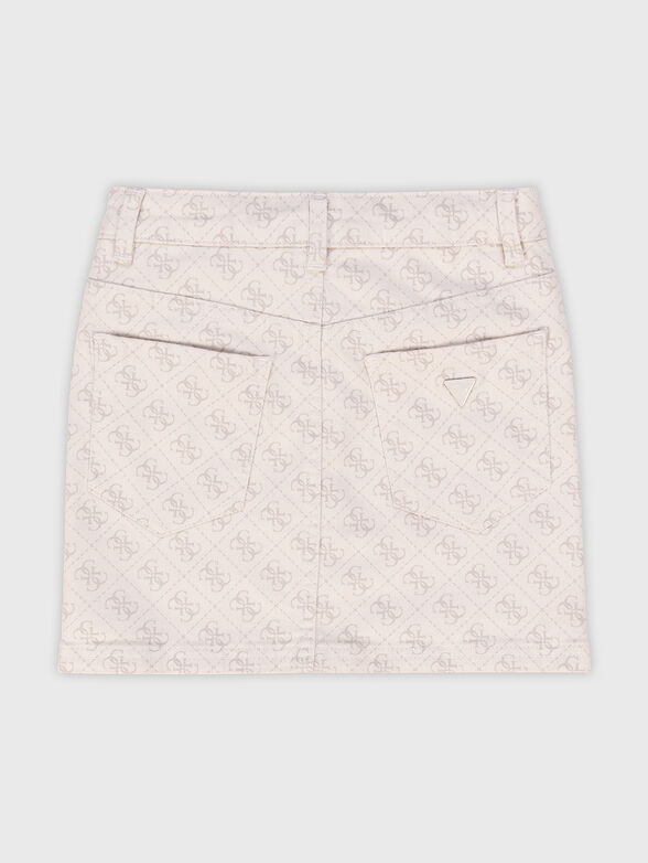 Denim skirt with 4G monogram logo print - 2