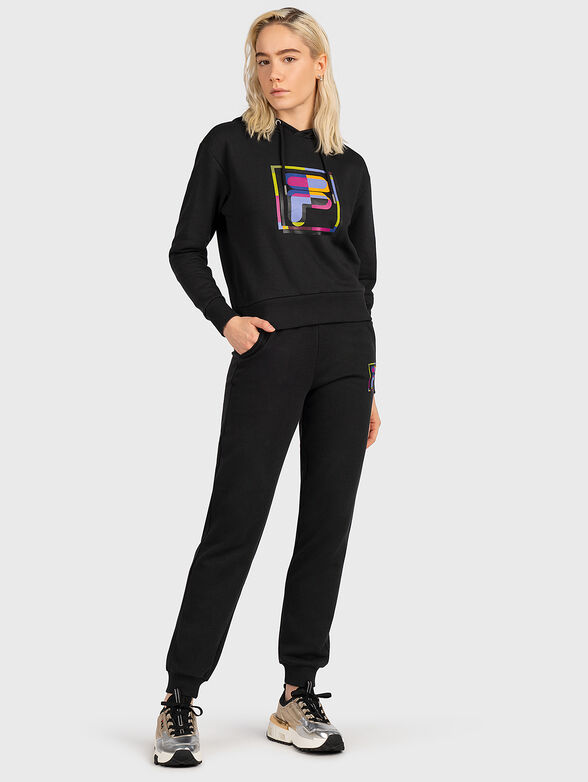 BRISSAGO black sweatshirt with color accent - 2