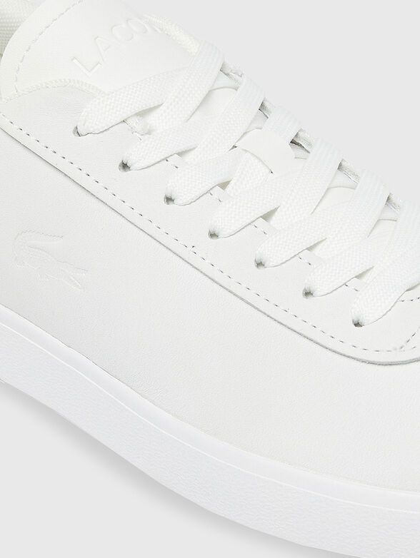 Leather sports shoes with mini logo - 4