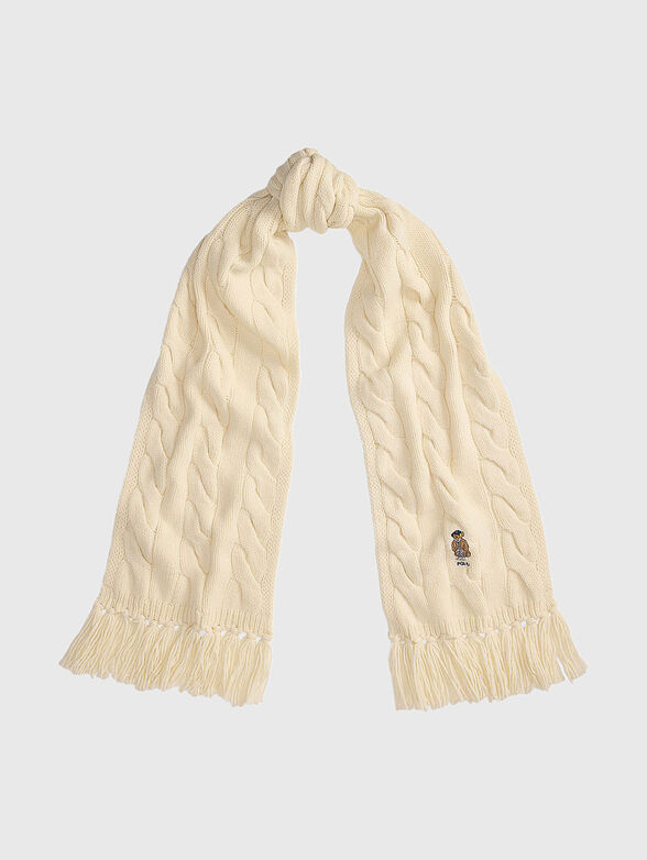 Wool scarf with Polo Bear embroidery - 1