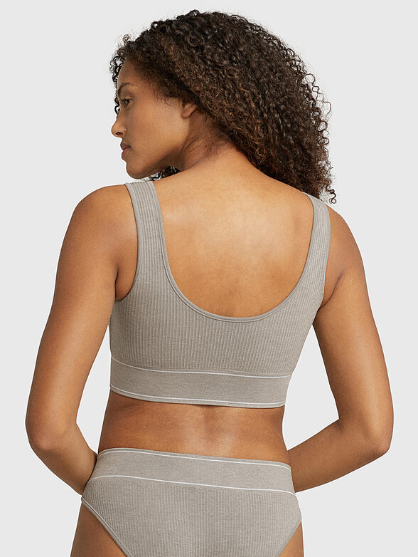 Grey sports bra with logo - 3