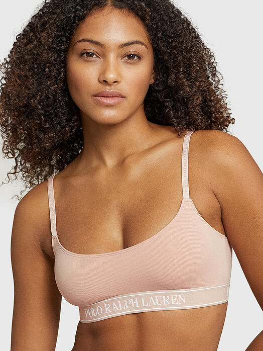Black sports bralette with logo accent